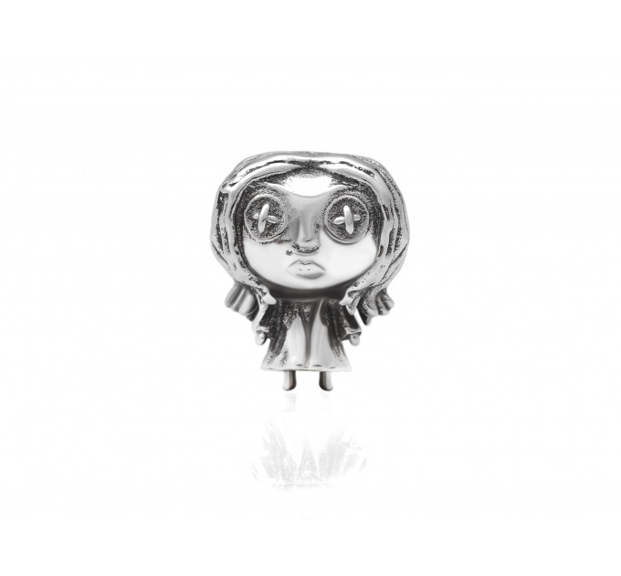 Girl with Button Eyes| Silver Charm| Halloween Collection