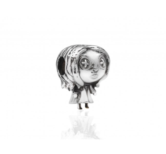 Girl with Button Eyes| Silver Charm| Halloween Collection