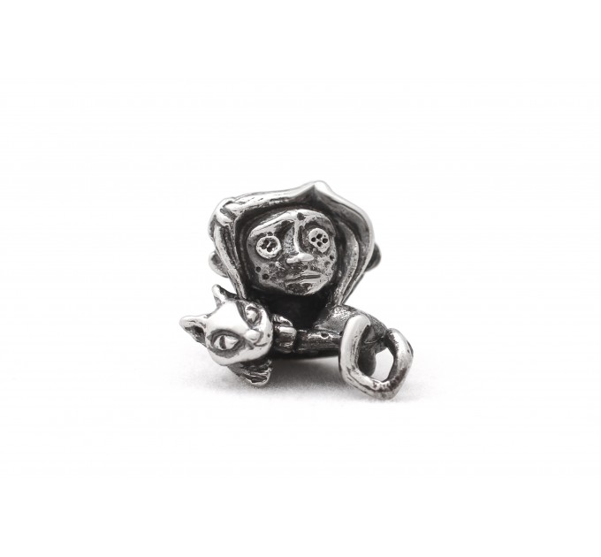 Girl with Button Eyes| Silver Charm| Halloween Collection