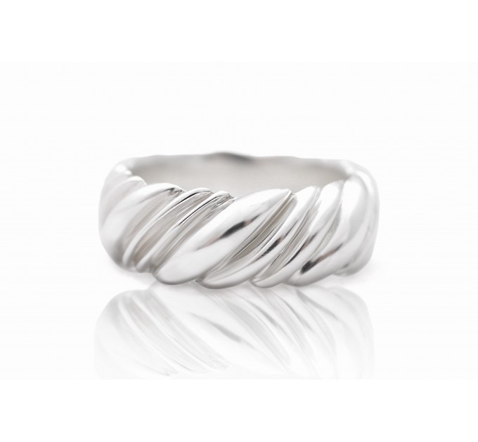 Minimalist Style Sterling Silver Ring | Croissant Ring 