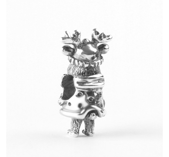 Santa's Reindeer | Sterling Silver Charm | Christmas Collection