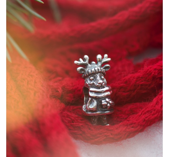 Santa's Reindeer | Sterling Silver Charm | Christmas Collection