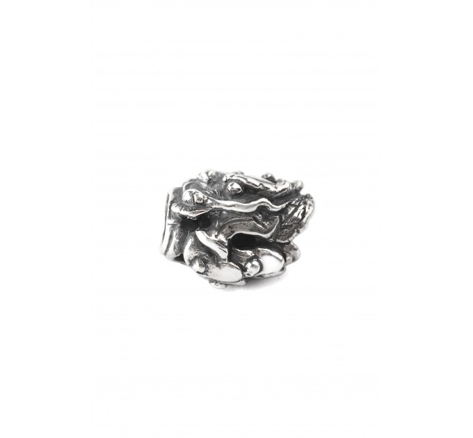 Green Wooden Dragon | Sterling Silver Charm