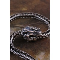 Green Wooden Dragon | Sterling Silver Charm