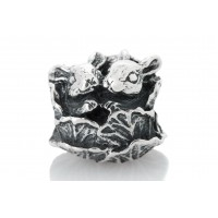 Bunnies in Cabbage- Sterling 925 Silver Charm