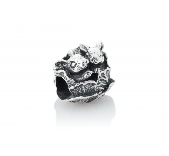 Bunnies in Cabbage|Sterling 925 Silver Charm