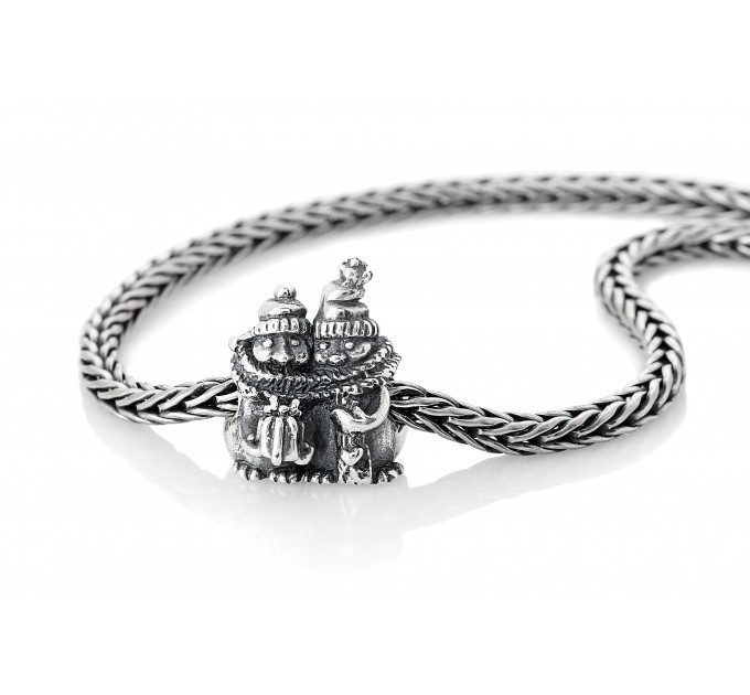 Hugging Penguins | Sterling Silver Charm| Christmas Charm