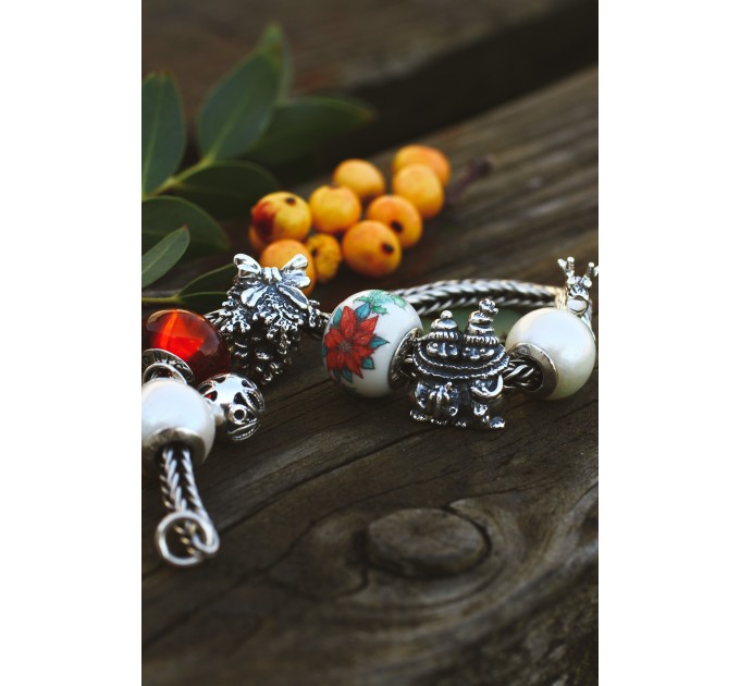 Hugging Penguins | Sterling Silver Charm| Christmas Charm