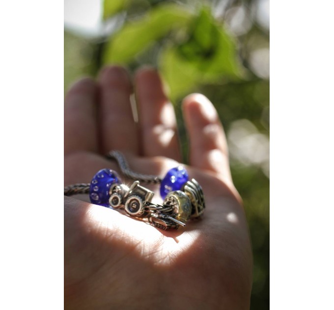 Ukrainian Tractor | Silver Charm for Bracelets