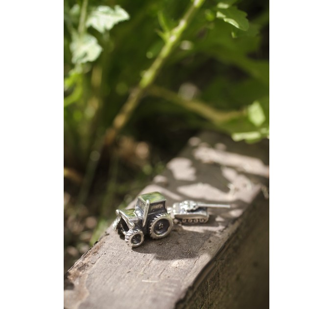 Ukrainian Tractor | Silver Charm for Bracelets