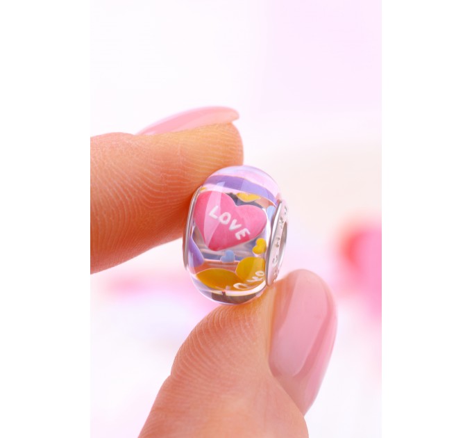 Hearts Candies | Carved Crystal Charm  