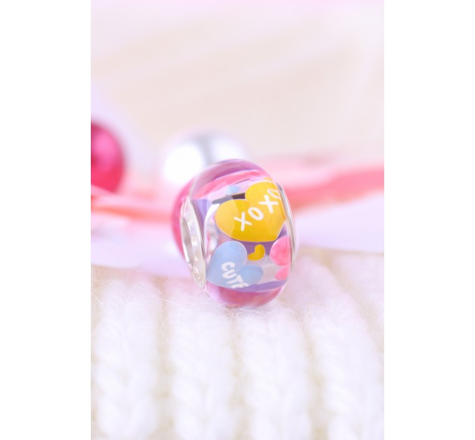 Hearts Candies | Carved Crystal Charm  