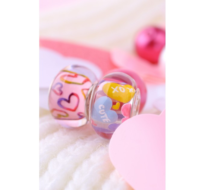 Hearts Candies | Carved Crystal Charm  